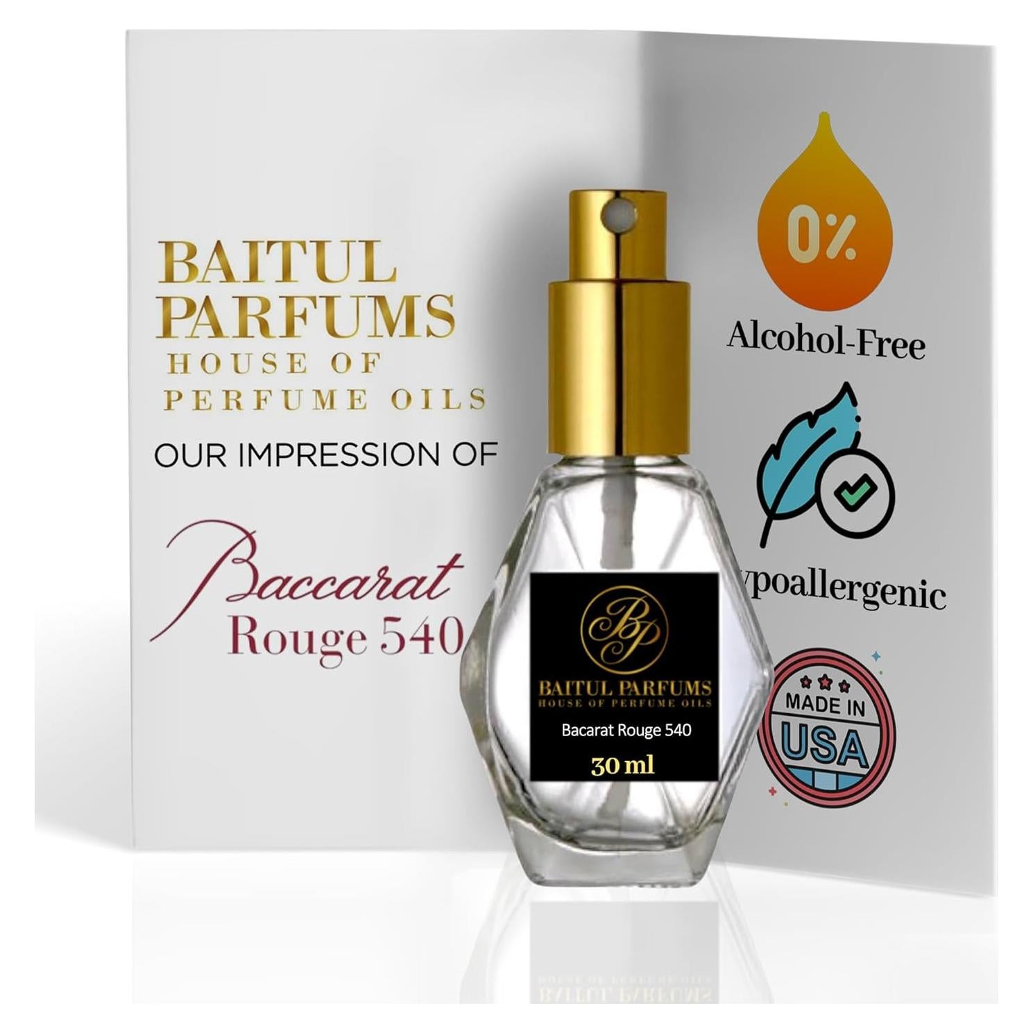 Aceite de Perfume Sin Alcohol Baitul Parfums B Rouge 540 30ml