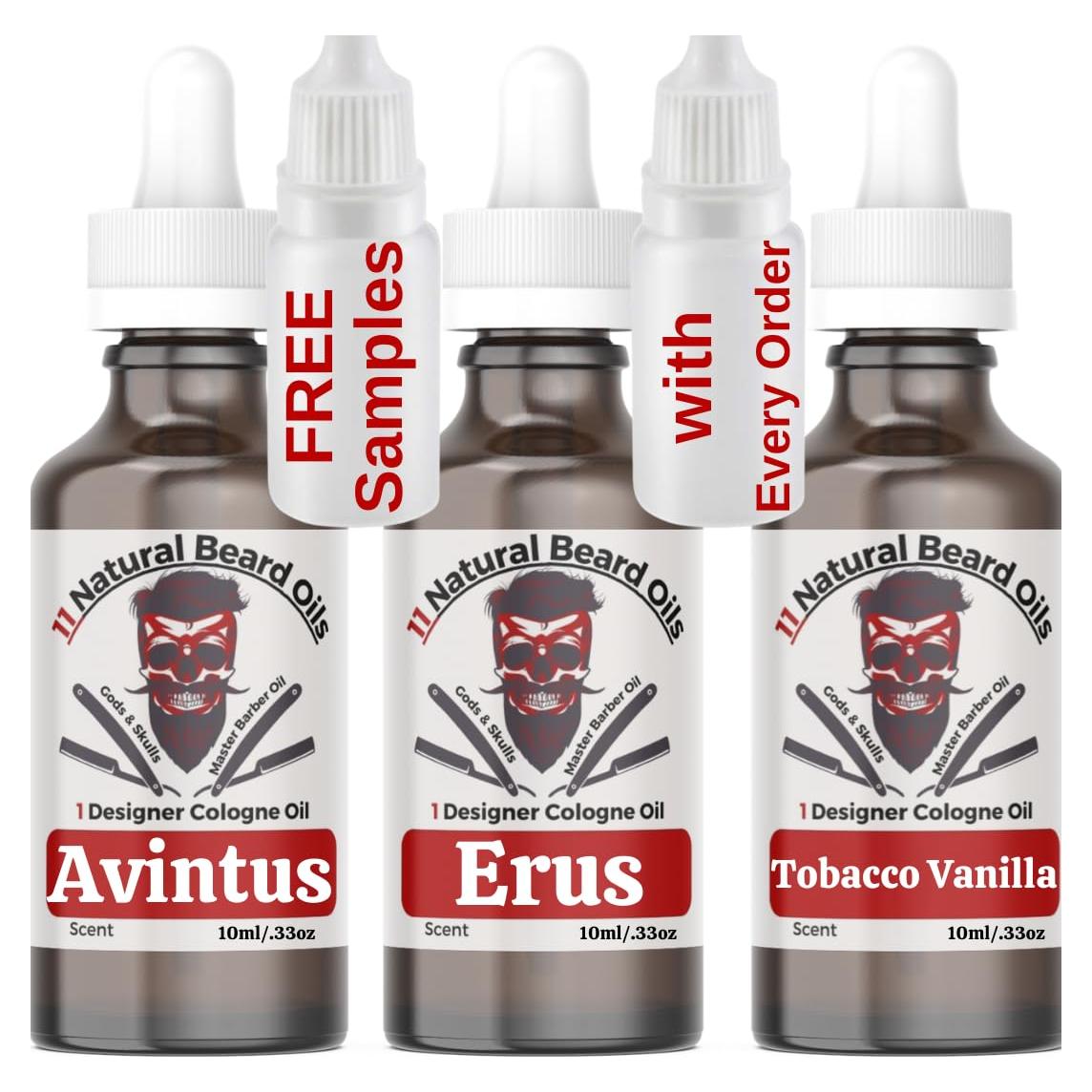 Paquete de Muestra 3 Aceites para Barba Avintus Erus Tabaco Vainilla