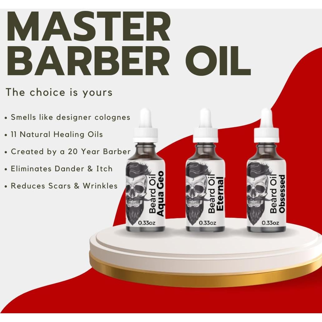 Paquete de Muestra 3 Aceites para Barba Avintus Erus Tabaco Vainilla