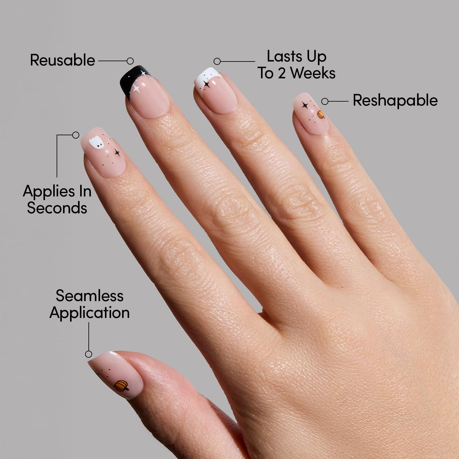 Uñas Postizas Glamnetic Calabaza Pequeña - Kit de 30 Uñas