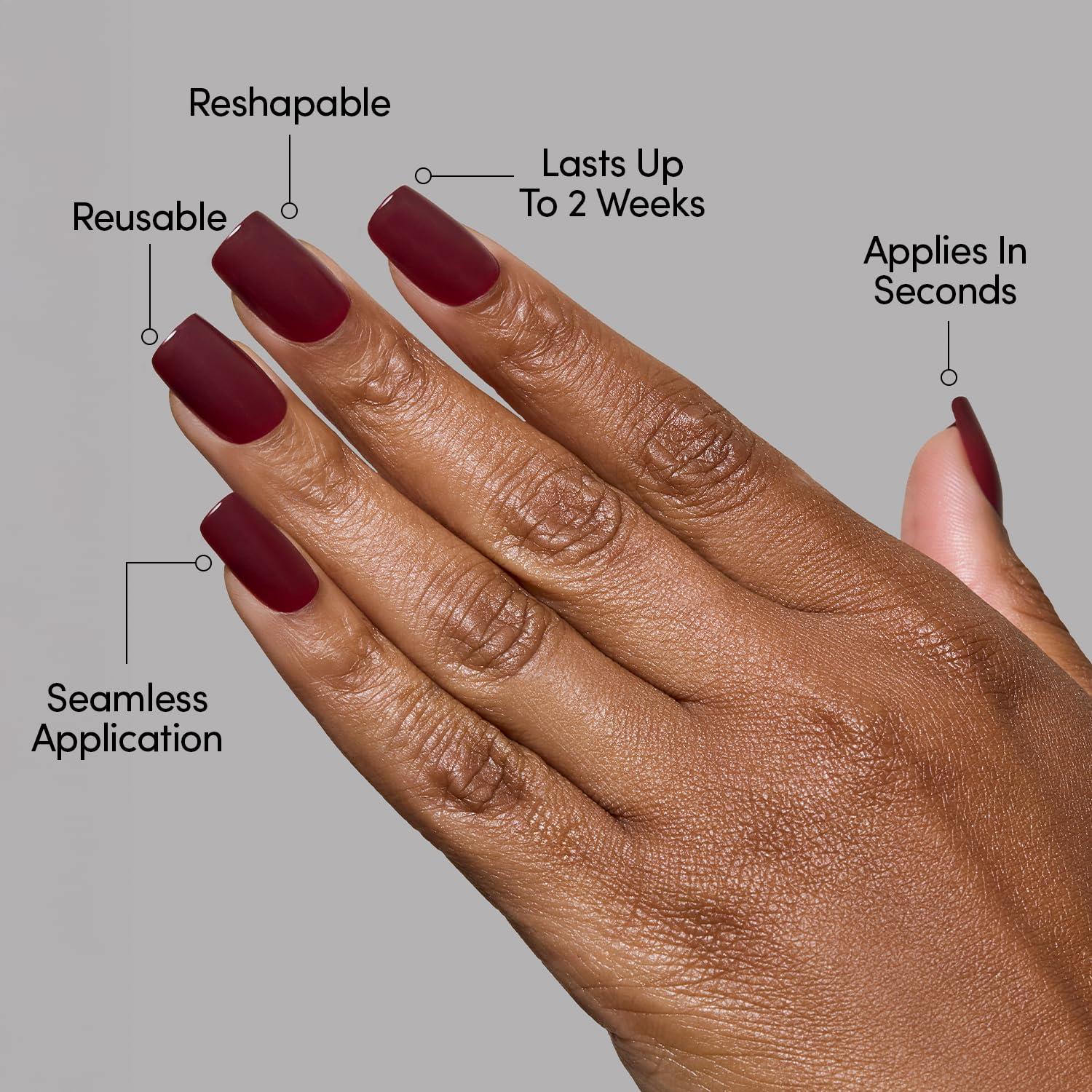 Uñas Postizas Glamnetic Mocha Cereza - Kit de 30 Uñas