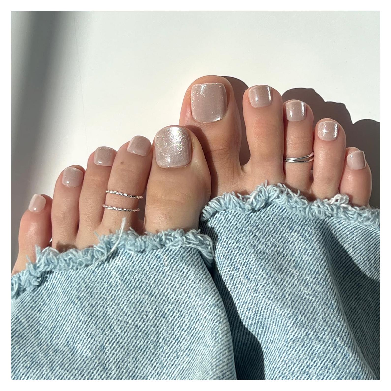 Uñas Postizas para Dedos del Pie Glamnetic El Voto - 32 Uñas Nude