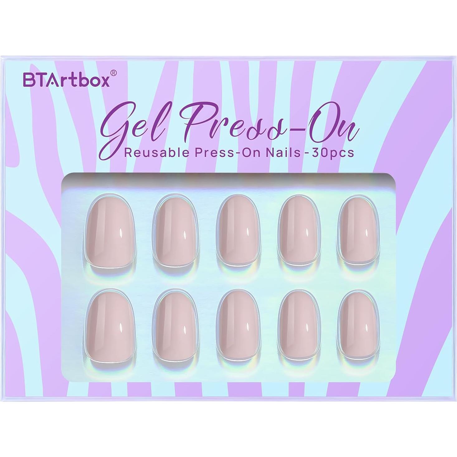 Uñas Postizas Ovaladas BTArtbox - Gel Suave, 16 Tamaños