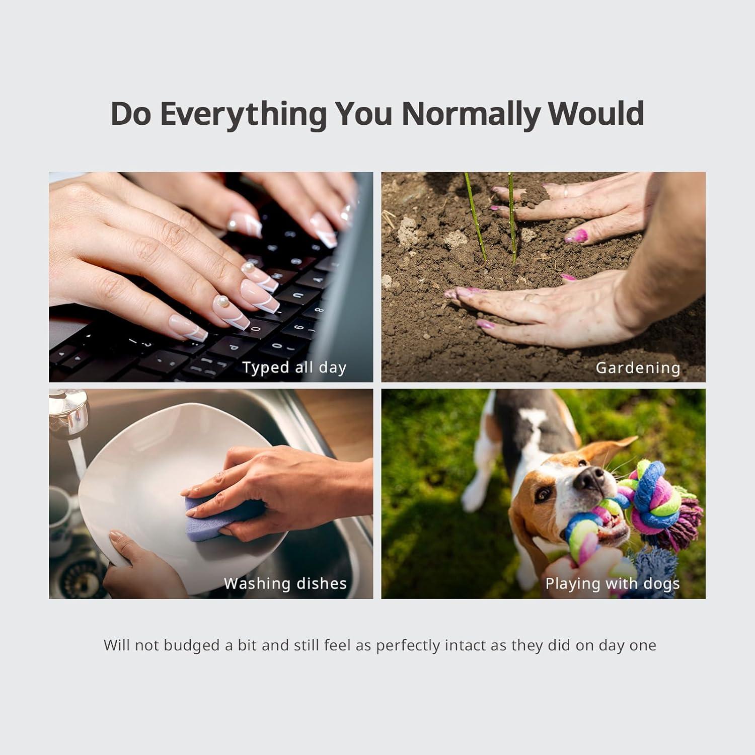 Uñas Postizas Cortas BTArtbox Almendra Rojo Frambuesa 32 Uñas