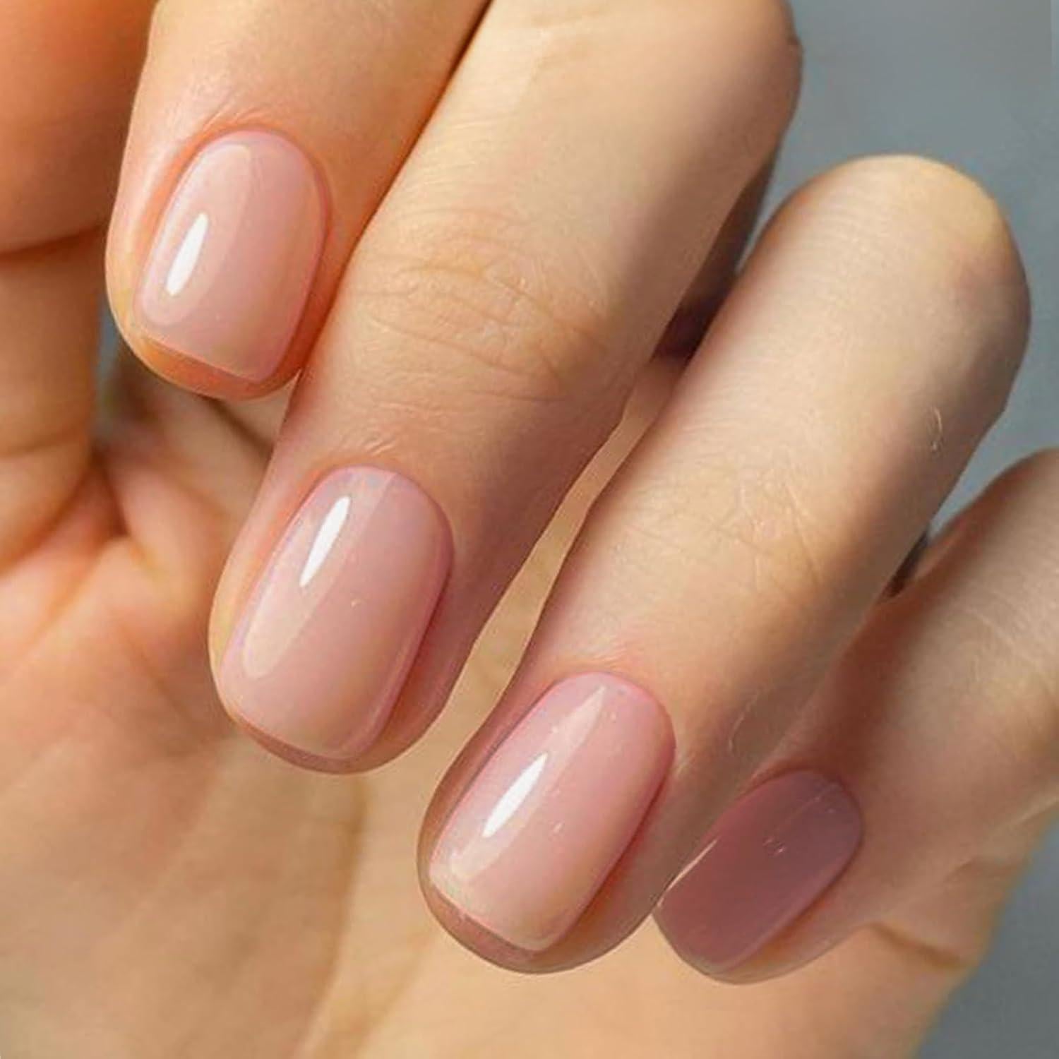 Uñas Postizas GLAMERMAID Squoval Gel Jalea Nude 24 Piezas