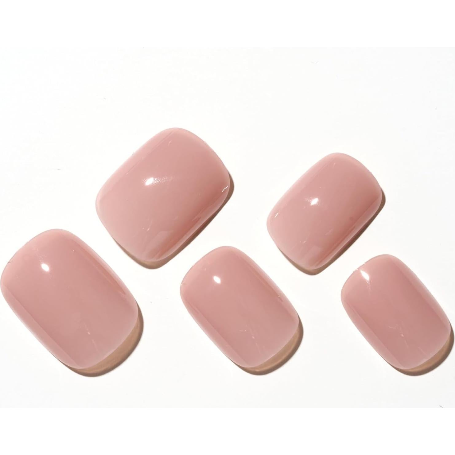 Uñas Postizas GLAMERMAID Squoval Gel Jalea Nude 24 Piezas
