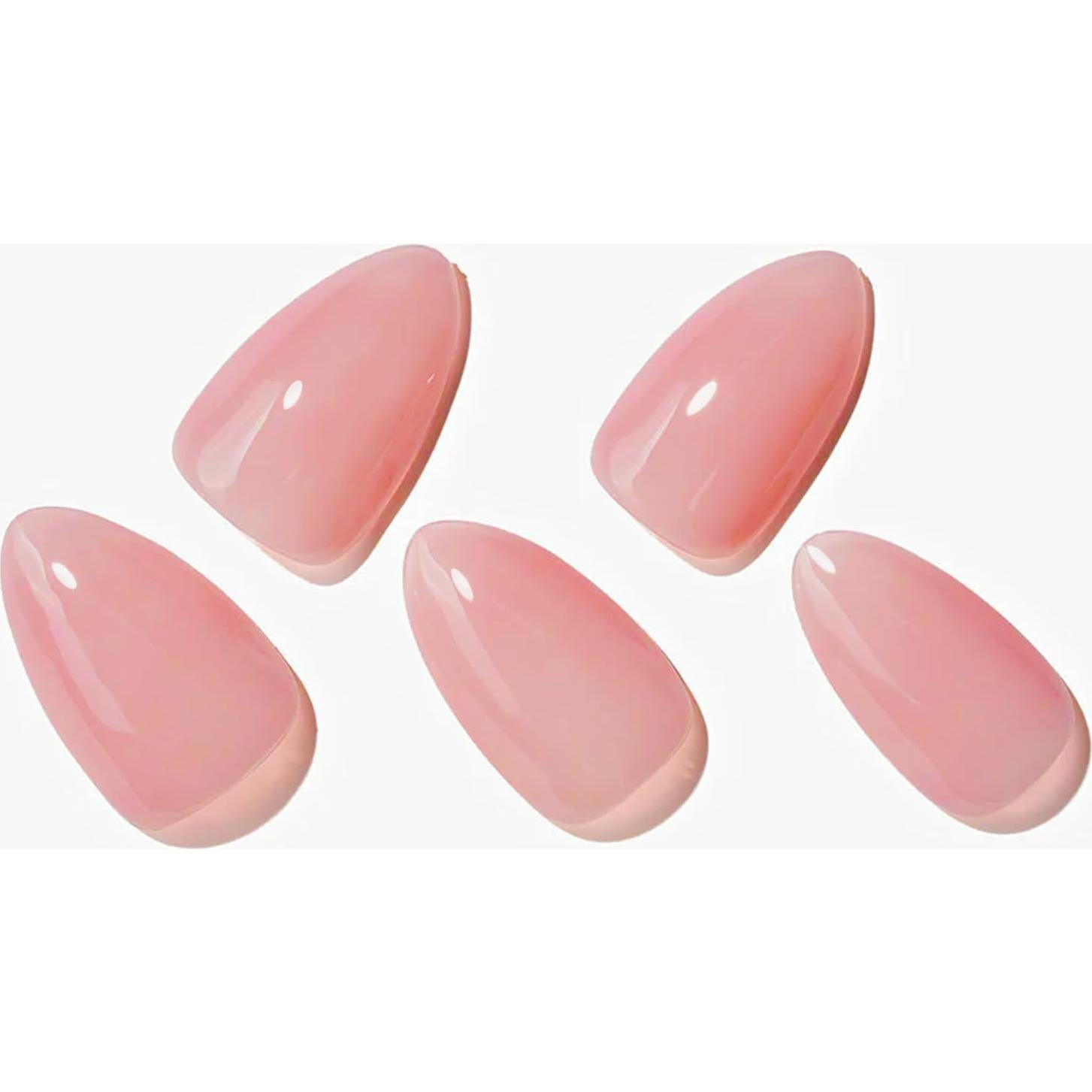 Uñas Postizas Cortas GLAMERMAID Rosa Nude Gel Hechas a Mano