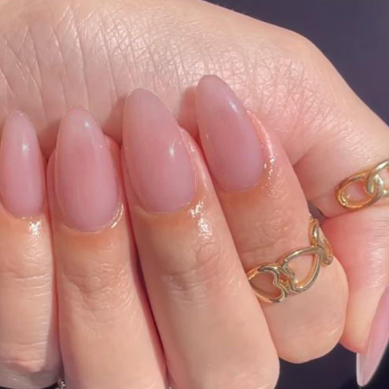 Uñas Postizas Cortas GLAMERMAID Rosa Nude Gel Hechas a Mano