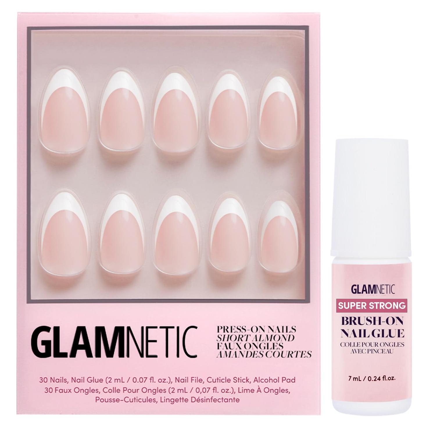 Kit Uñas Postizas Glamnetic Ma Damn Punta Francesa Almendra