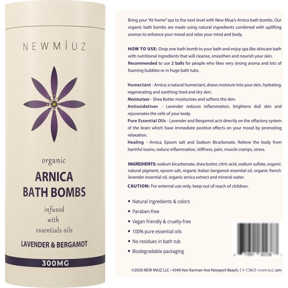 Bombas de Baño Espumosas New Miuz Lavanda y Bergamota 3 Unidades