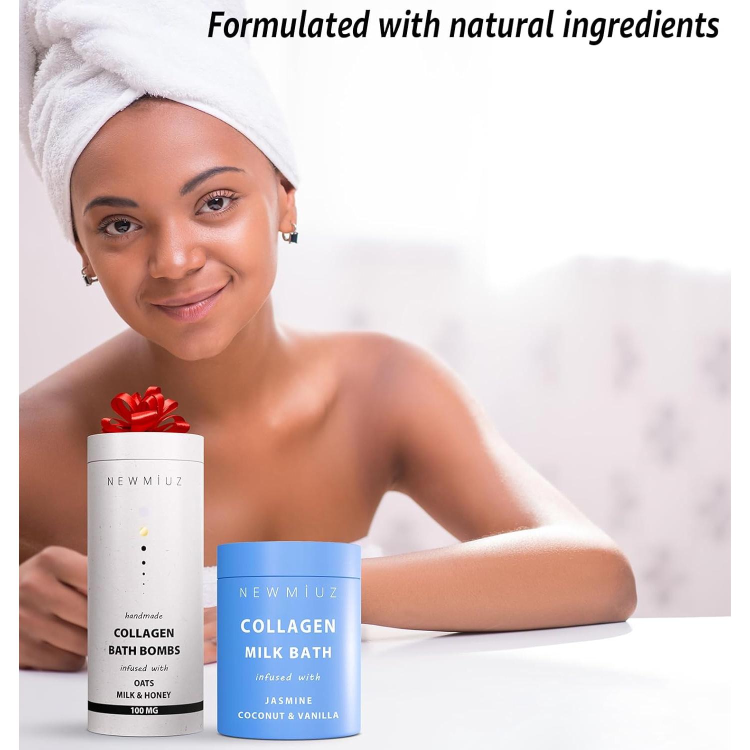 Bombas de Baño de Colágeno New Miuz - Avena y Miel - 3 Unidades