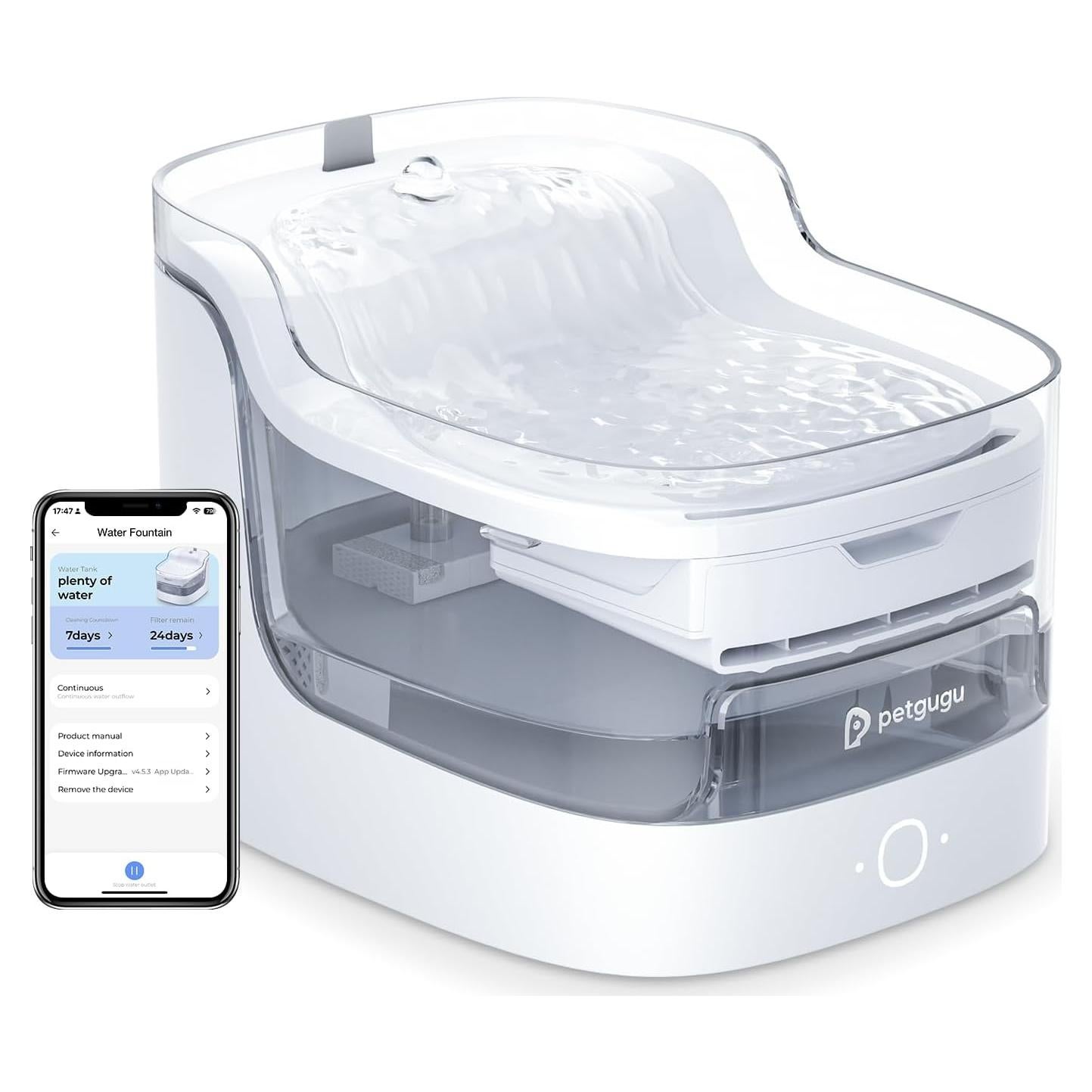 Fuente de Agua Automática para Gatos PETGUGU 2L con Filtros