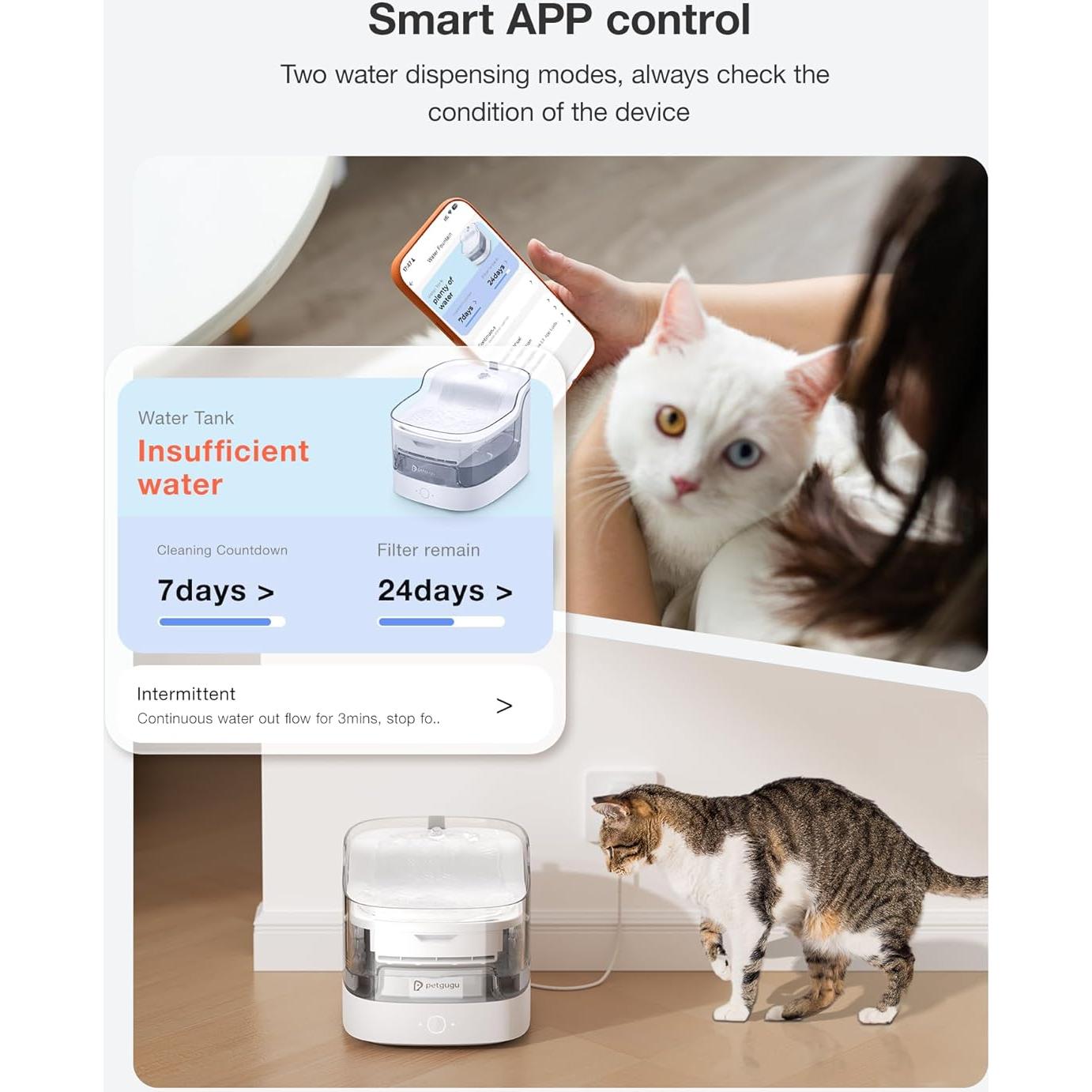 Fuente de Agua Automática para Gatos PETGUGU 2L con Filtros