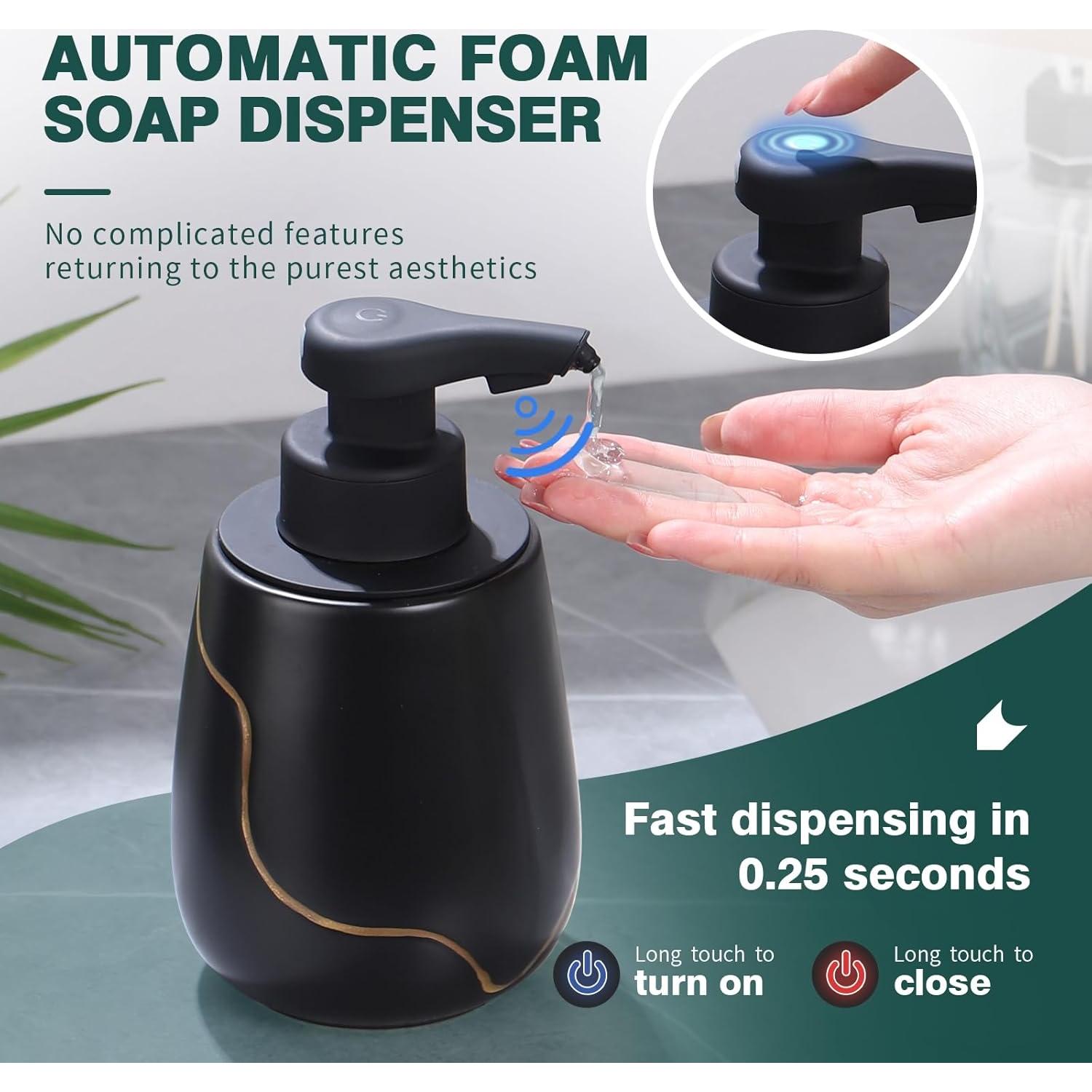 Dispensador Automático de Jabón BosilunLife Cerámico Negro