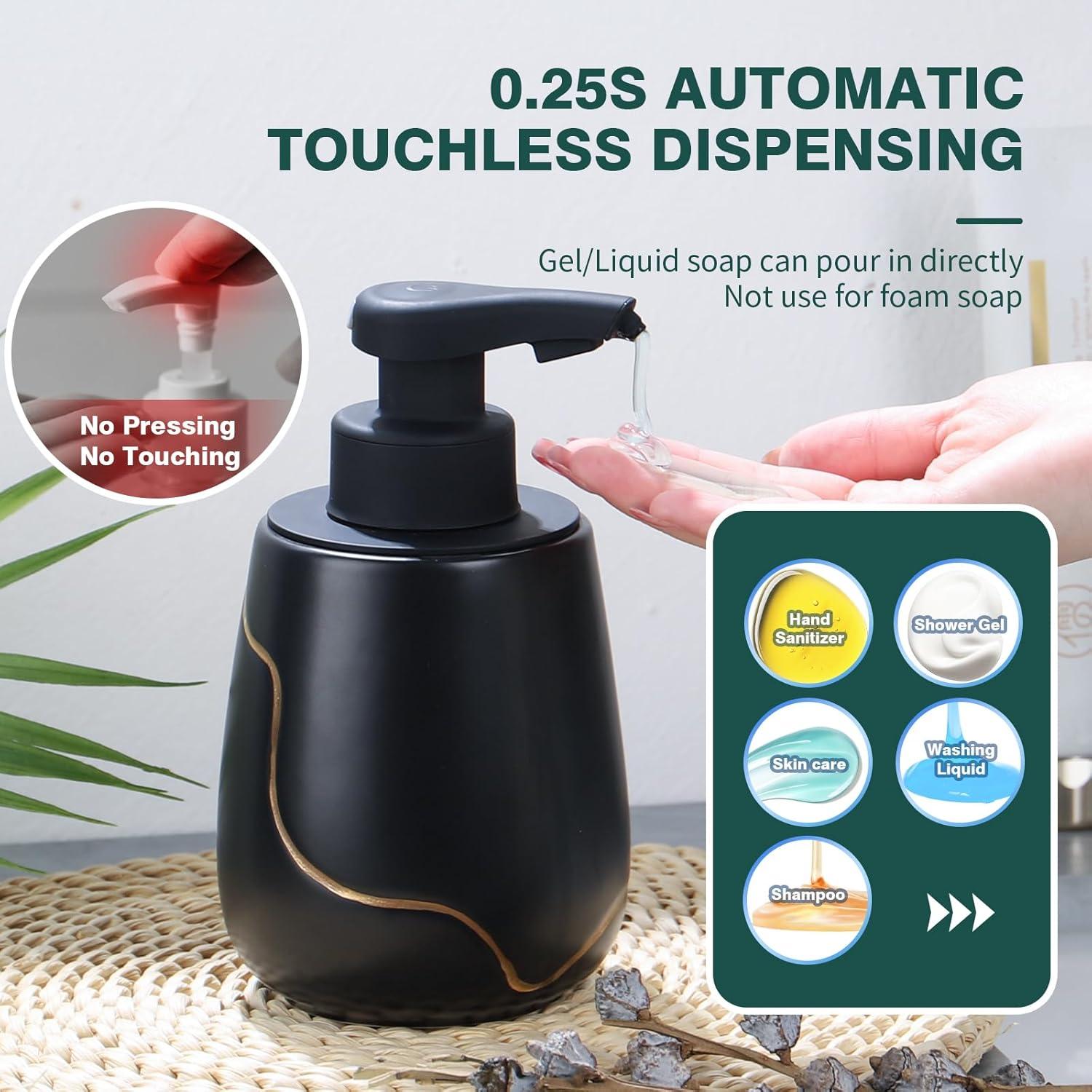 Dispensador Automático de Jabón BosilunLife Cerámico Negro