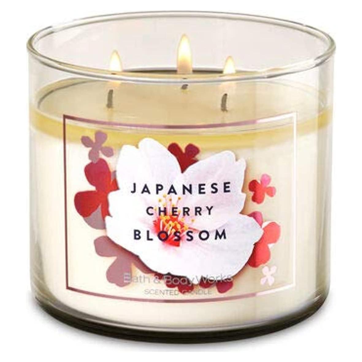 Vela de 3 Mechas Baño y Cuerpo Trabaja Flor de Cerezo 411g