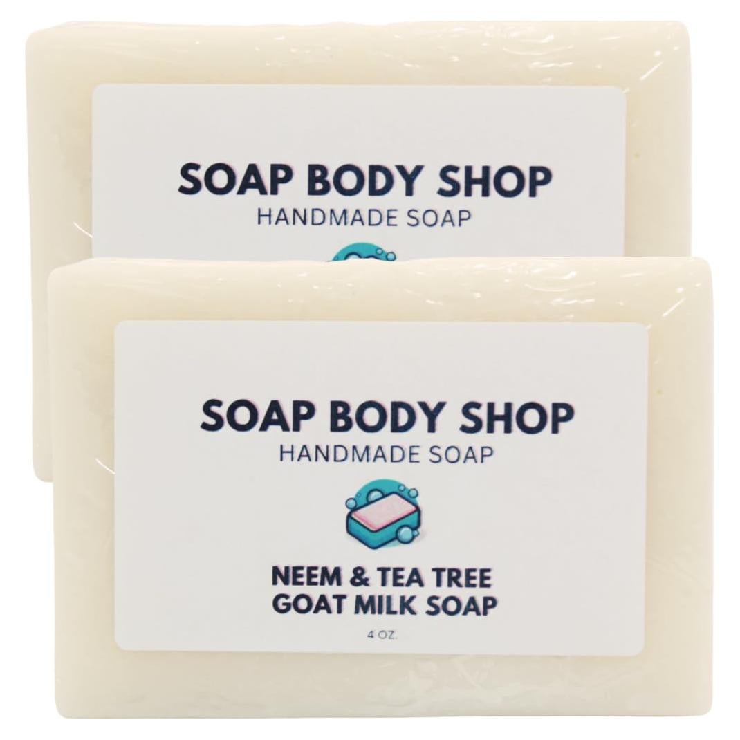 Jabón de Leche de Cabra Neem y Árbol de Té 226.8g Hecho a Mano