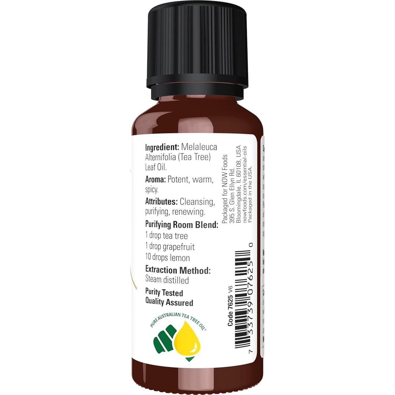 Aceite Esencial de Árbol de Té NOW 29.57 ml 100% Puro Vegano