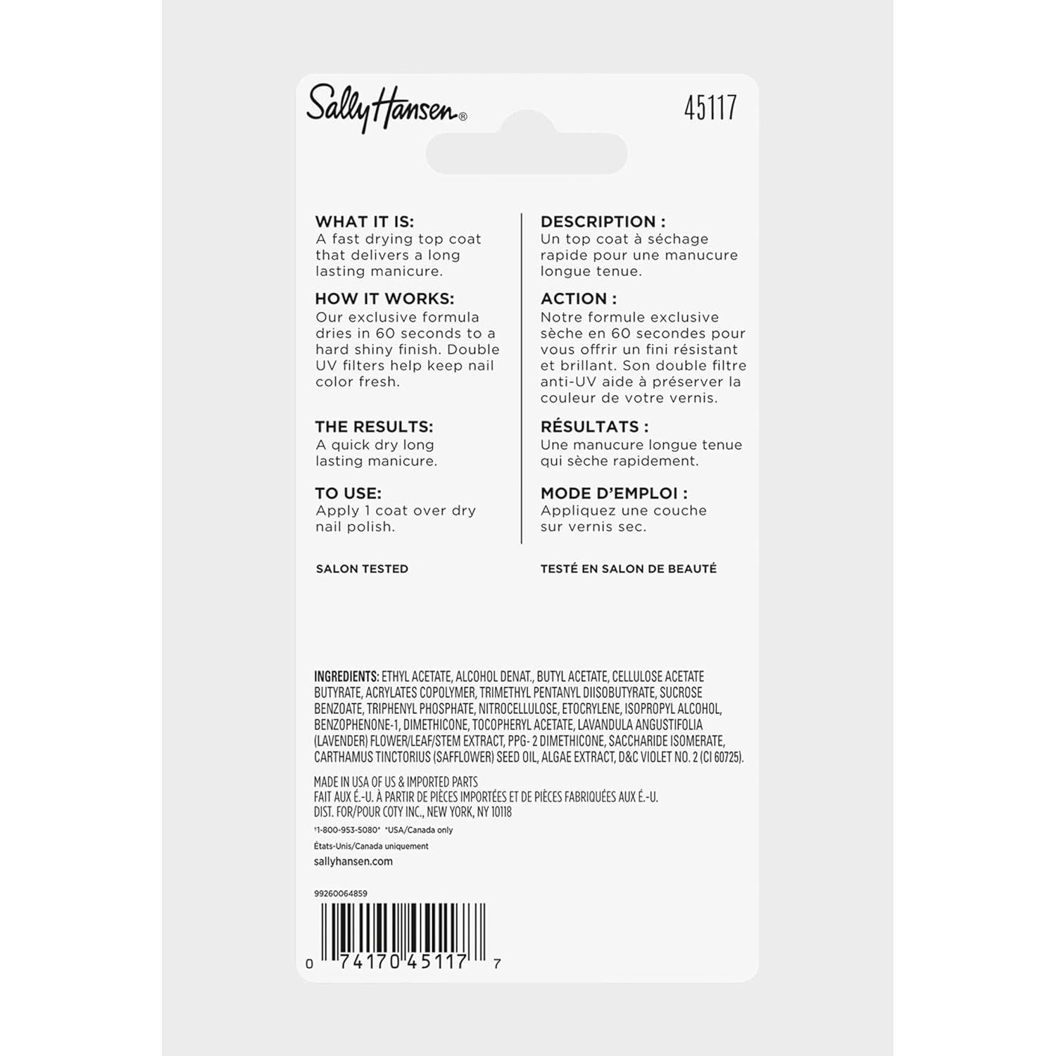 Esmalte de Uñas Transparente Sally Hansen Insta-Dri 13.31 ml