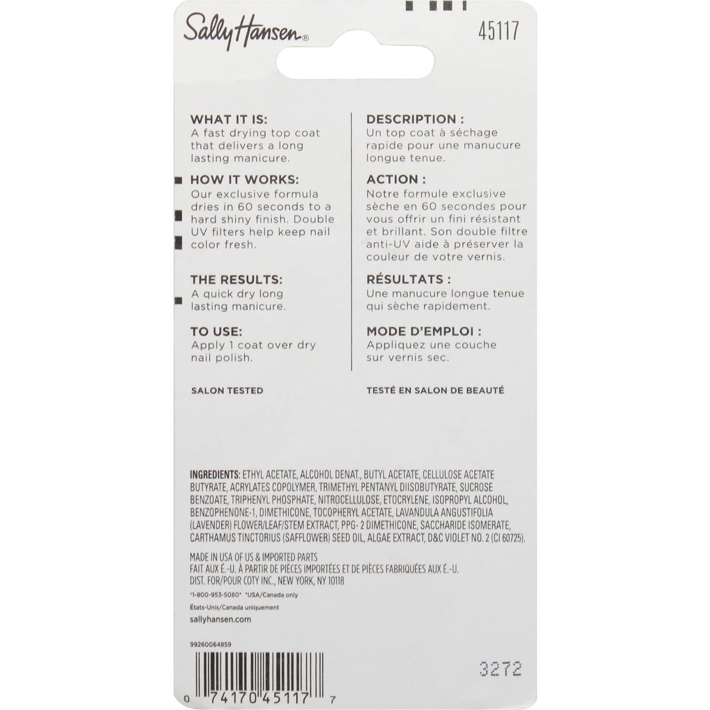 Esmalte de Uñas Transparente Sally Hansen Insta-Dri 13.31 ml