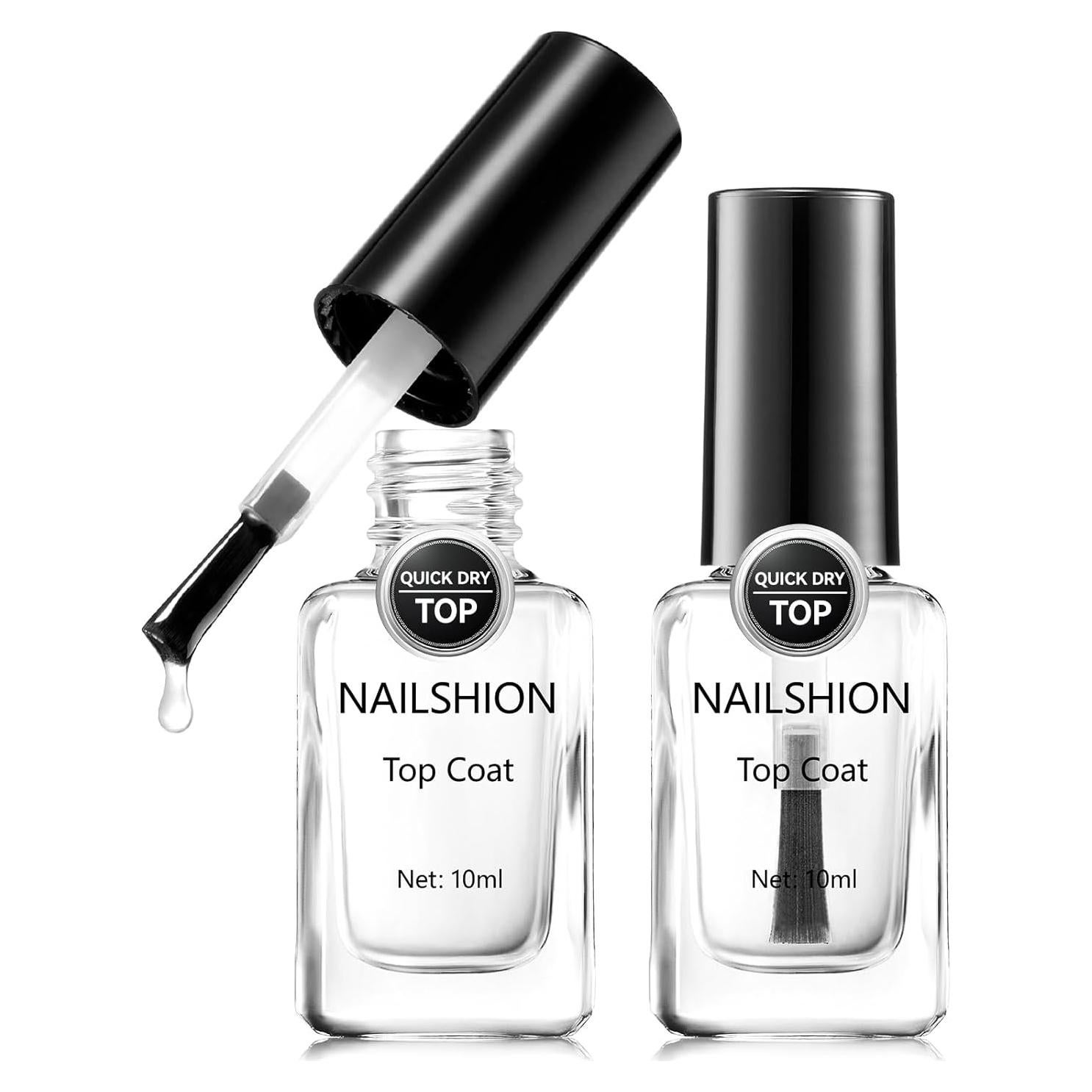 Capa Superior Esmalte de Uñas Nailshion 2Pcs Secado Rápido