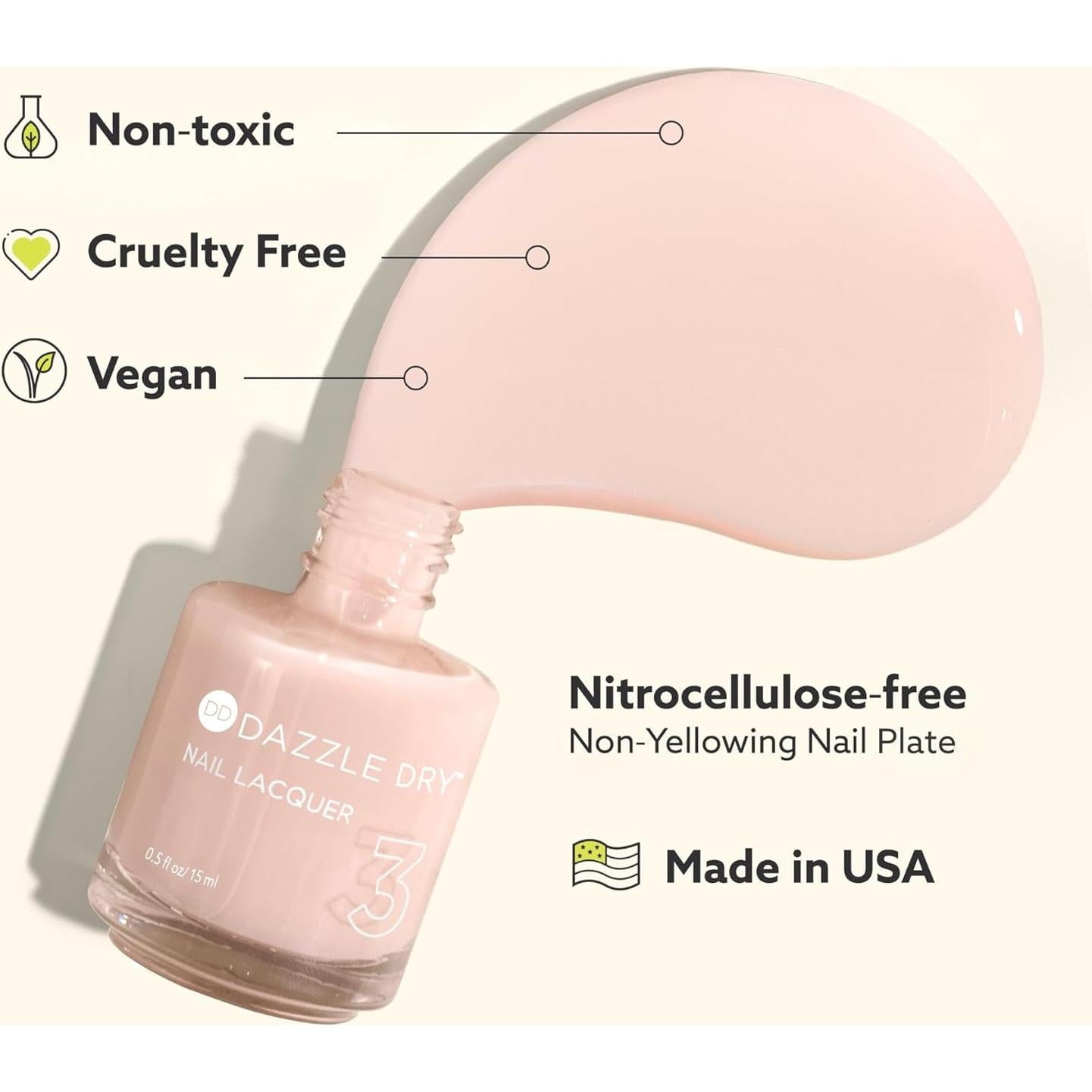 Dazzle Dry Top Coat 14.79 ml - Esmalte Secado Rápido No Tóxico