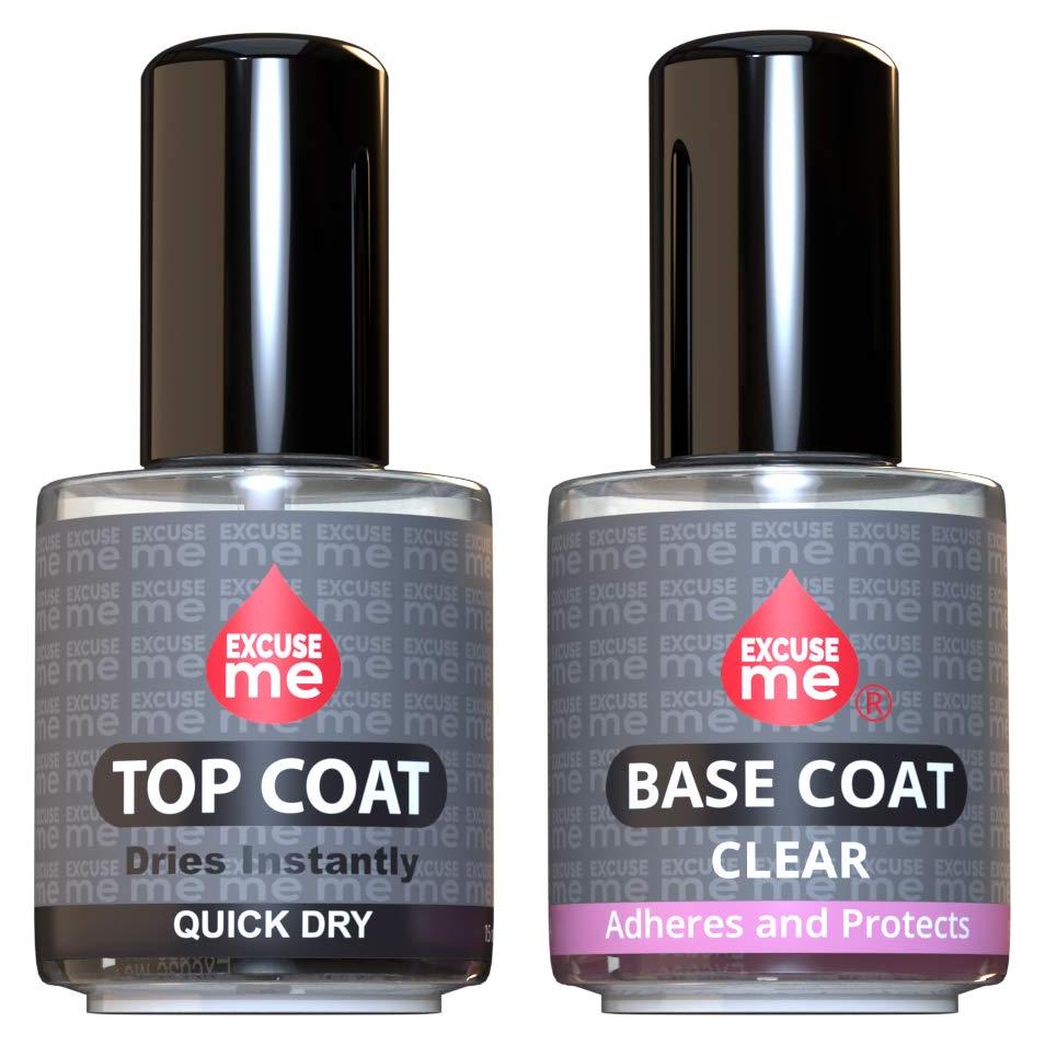 Set de Esmalte Rápido Excuse Me 15 ml - Top Coat y Base Coat