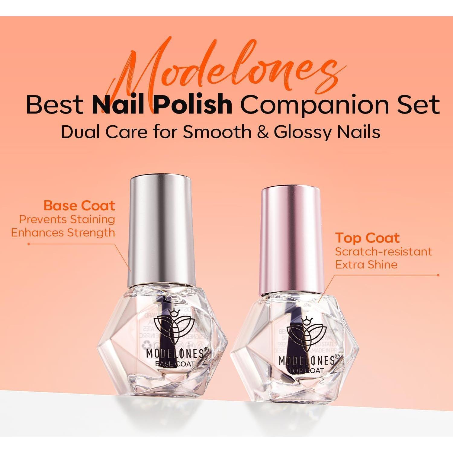 Set Esmalte de Uñas Base y Top Coat Modelones 5 ml x2