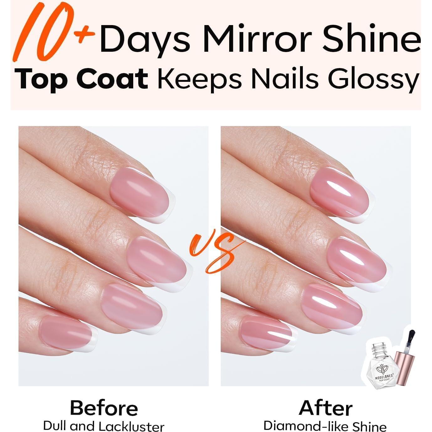 Set Esmalte de Uñas Base y Top Coat Modelones 5 ml x2