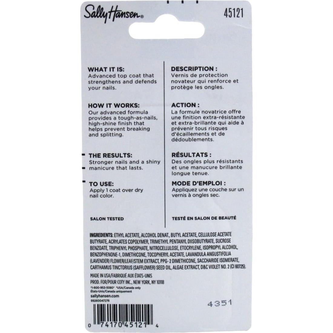 Sally Hansen Duro Como Uñas Endurecedor y Capa Superior 12.7g