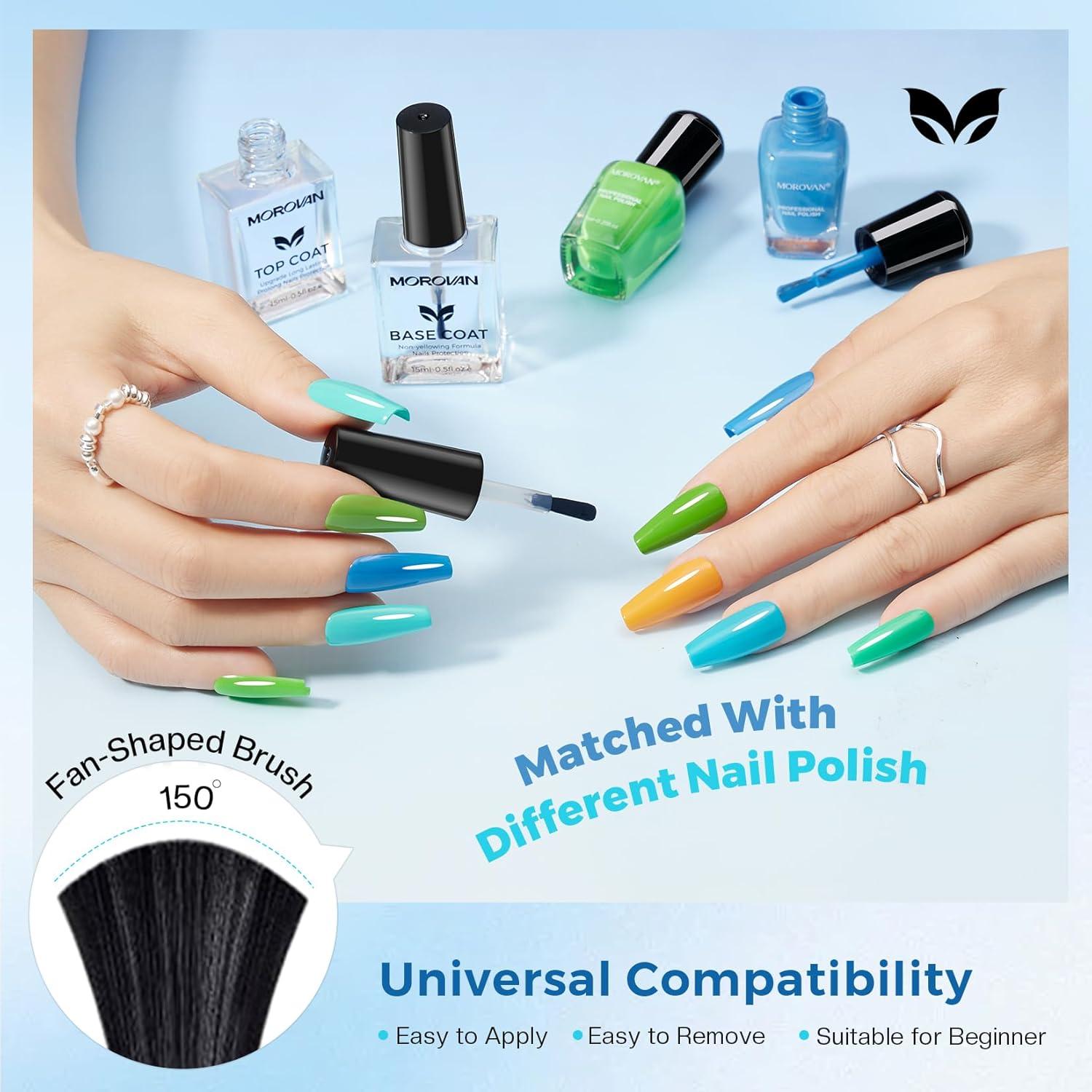 Capa Superior Esmalte de Uñas Morovan Transparente Secado Rápido