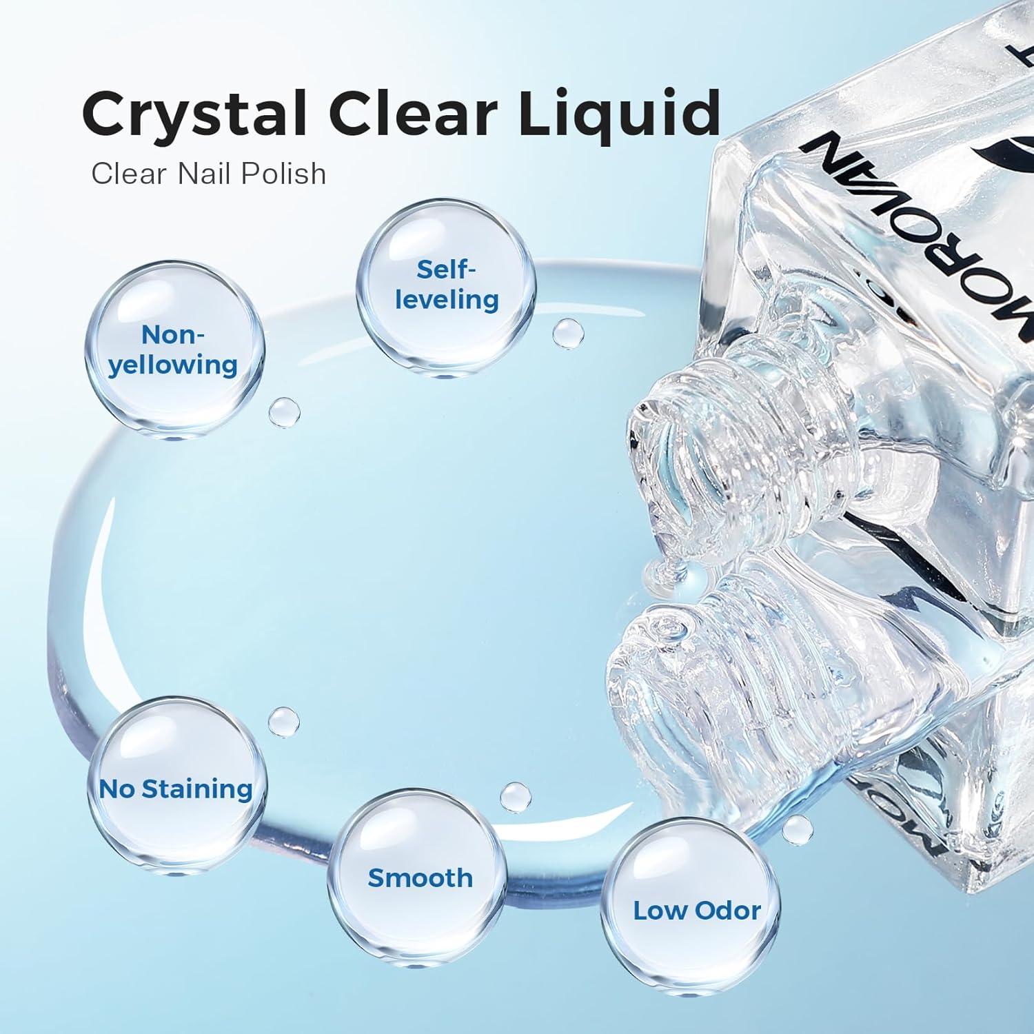 Base y Top Coat Esmalte de Uñas Morovan 2PCS Secado Rápido