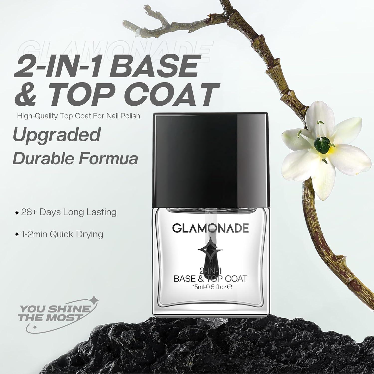 Esmalte de Uñas Base y Top Coat MRV 2 en 1 Secado Rápido