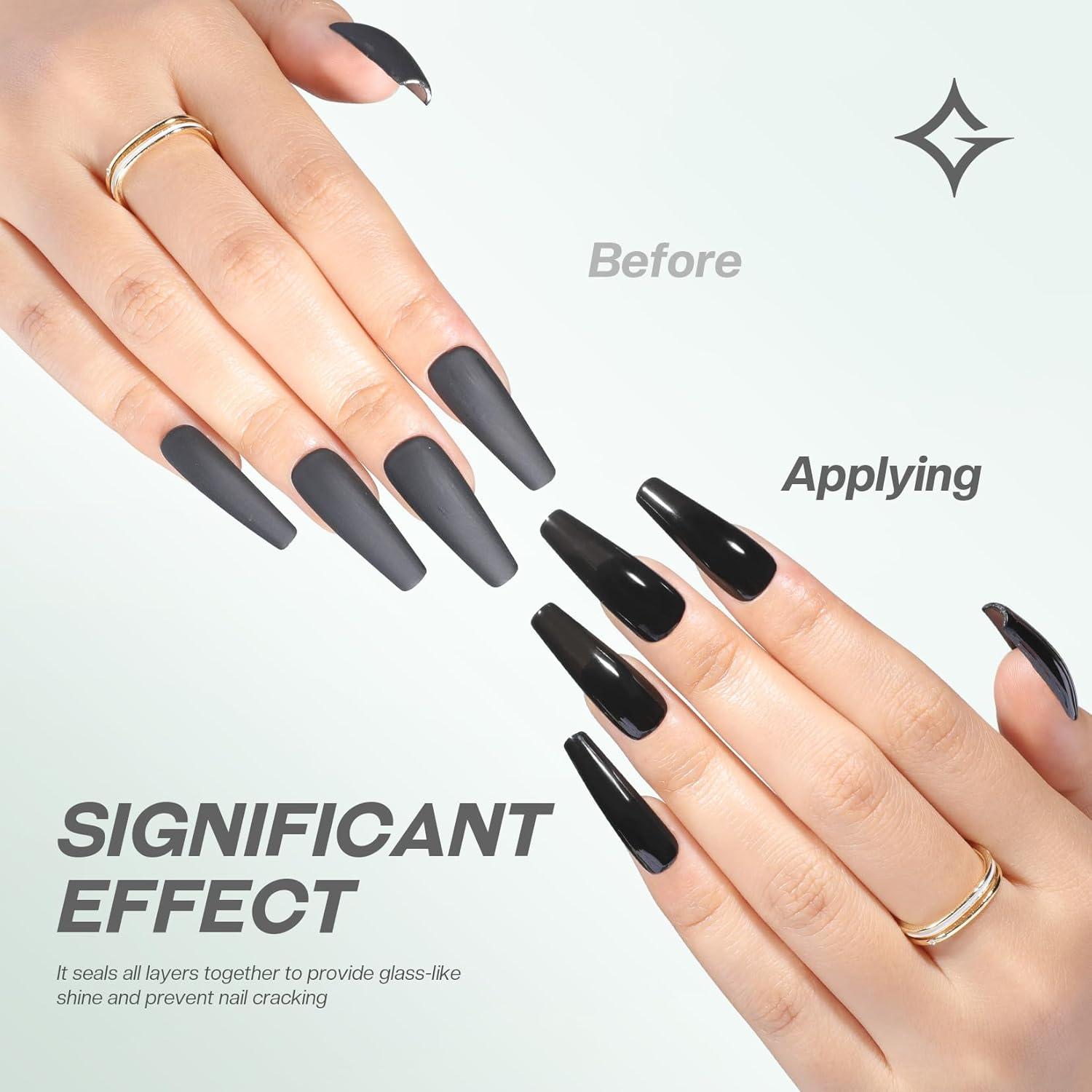 Esmalte de Uñas Base y Top Coat MRV 2 en 1 Secado Rápido