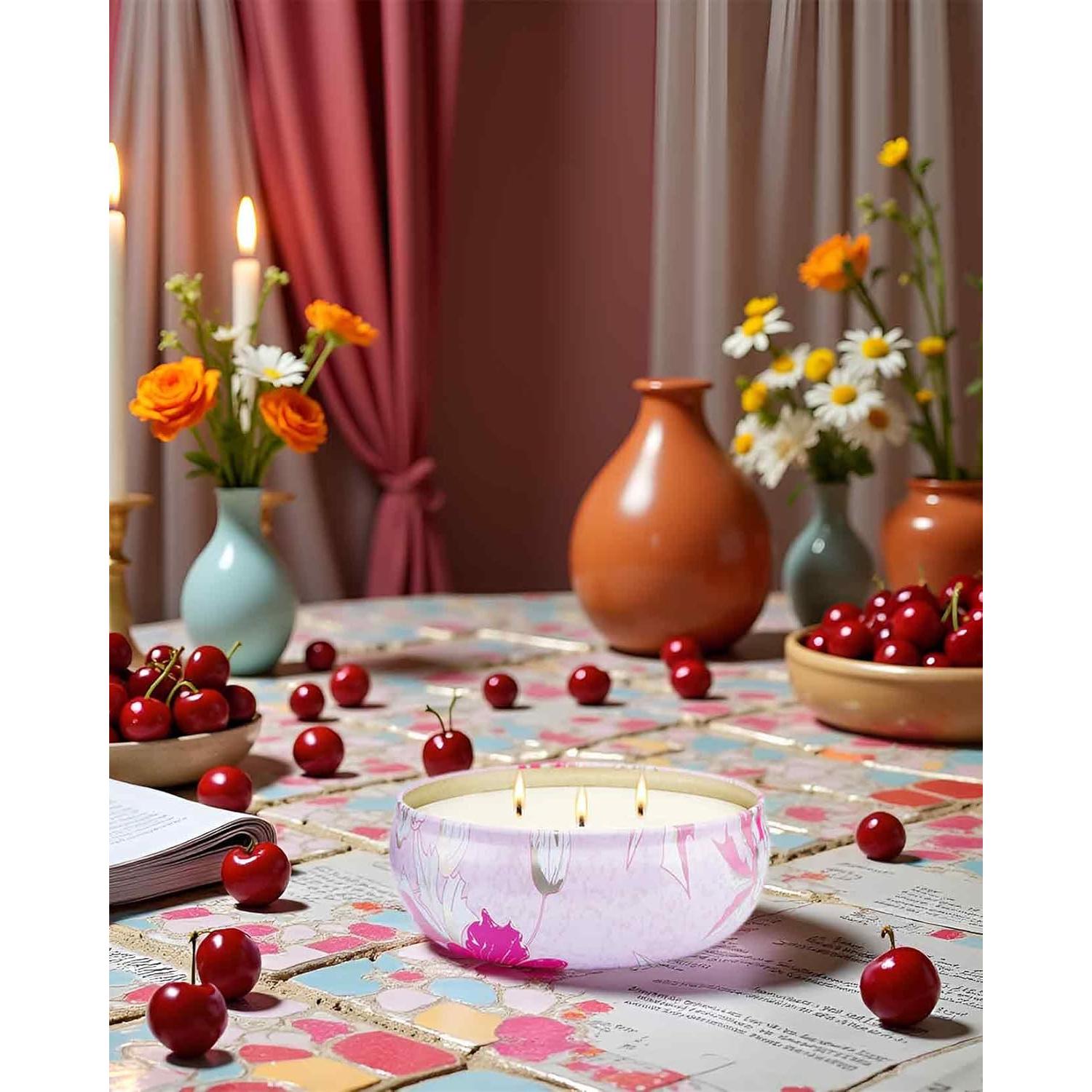 Vela Aromática M&SENSE Flor de Cerezo 340g 3 Mechas