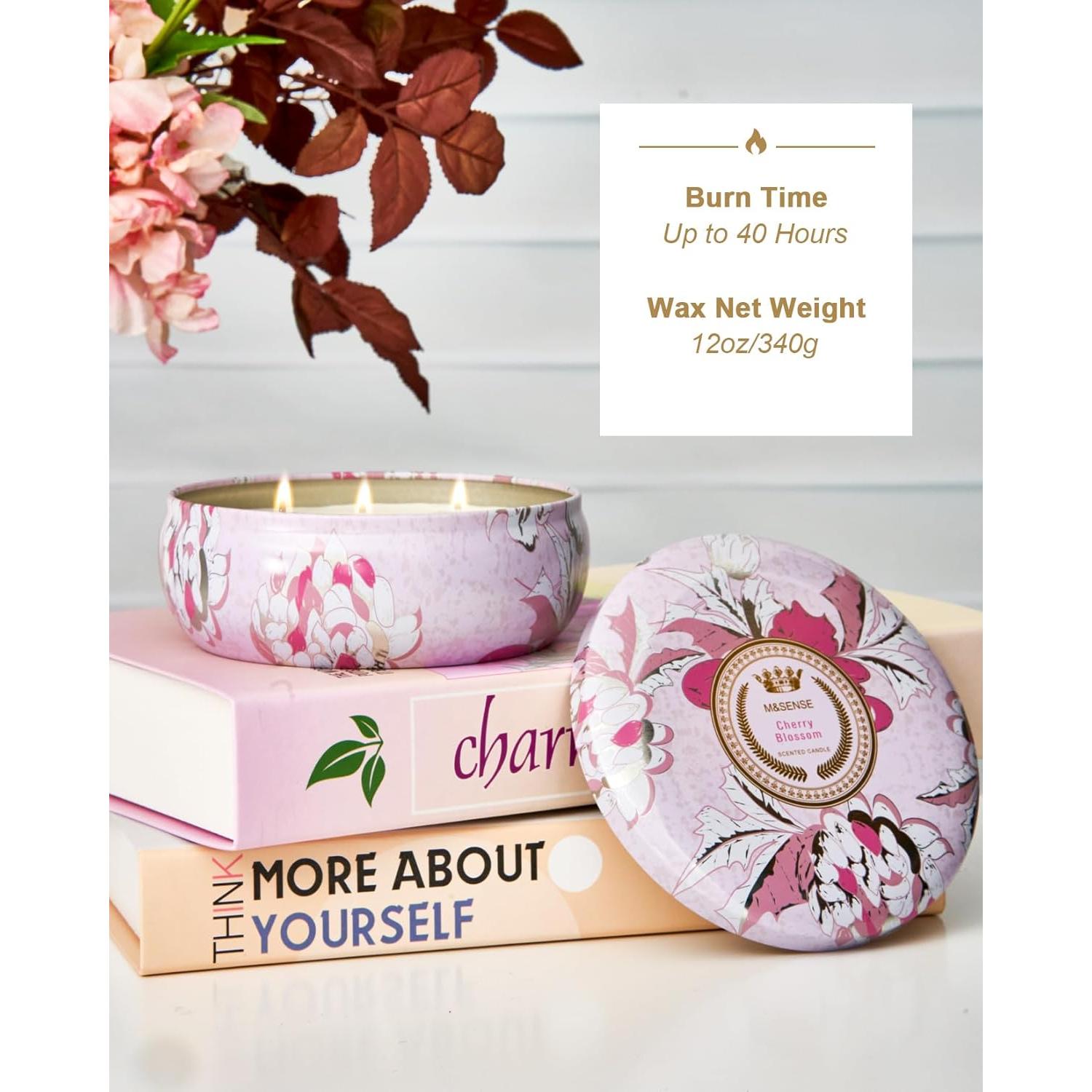 Vela Aromática M&SENSE Flor de Cerezo 340g 3 Mechas