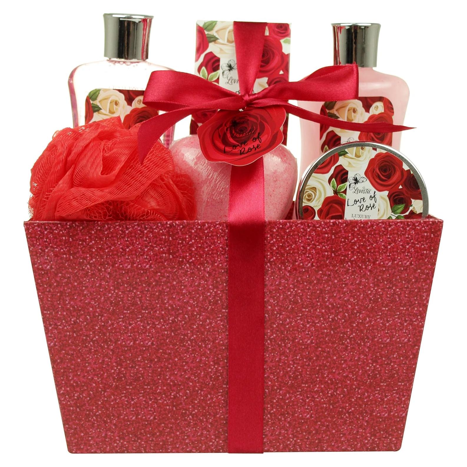Cesta de Spa Amor de Rosa Lovestee - Set de Baño y Cuerpo