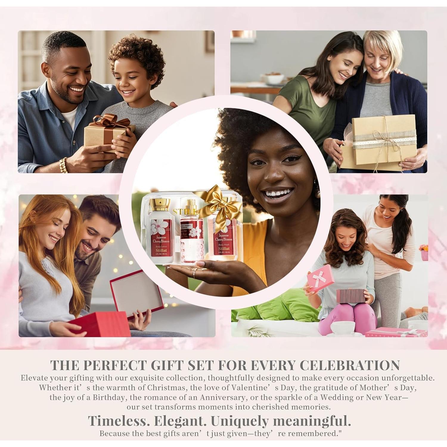 Conjunto de Cuidado Corporal YUEYUEDI Flor de Cerezo 3 Piezas