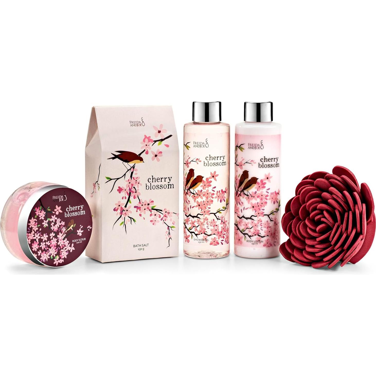 Set de Regalo de Baño Freida y Joe - 6 Piezas Flor de Cerezo
