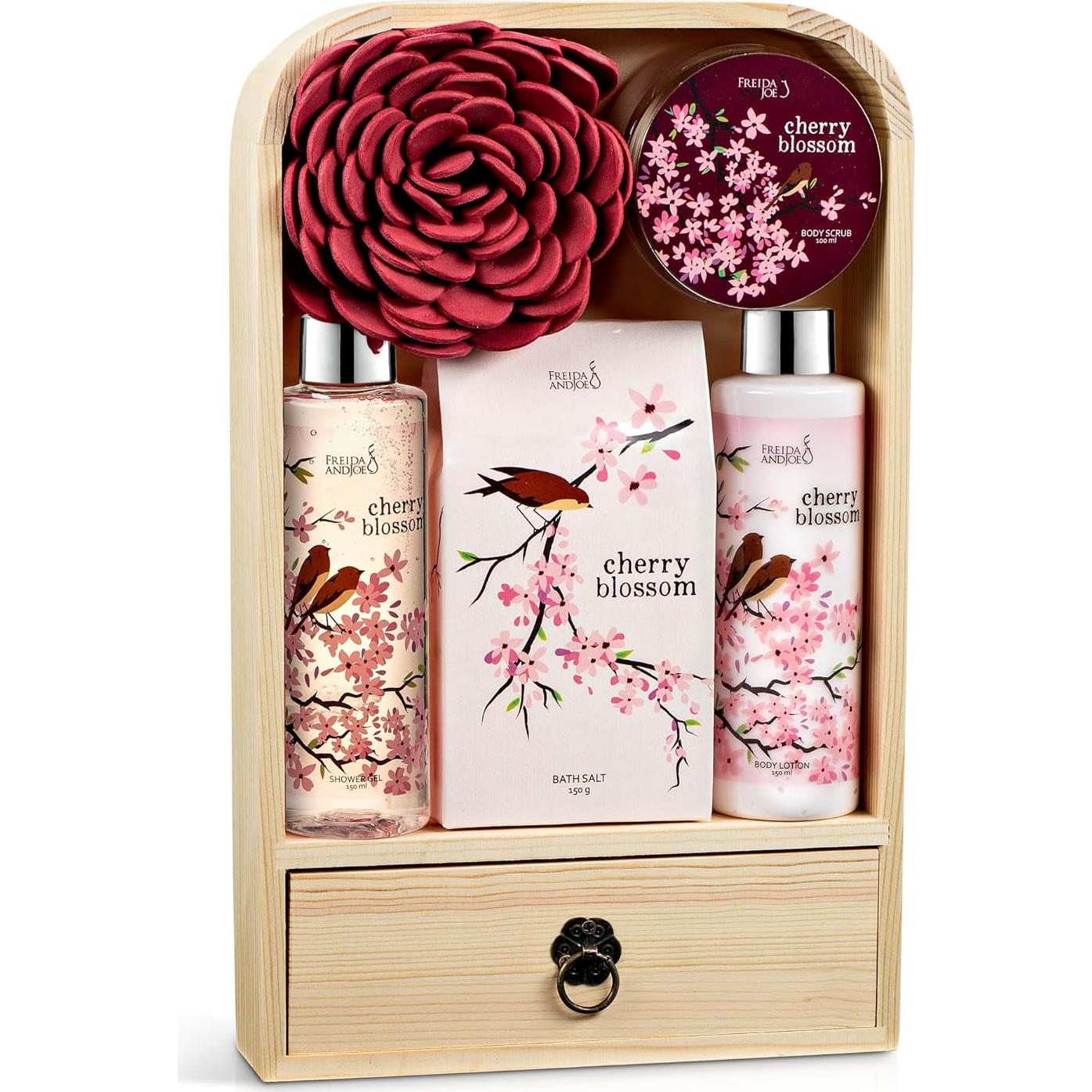 Set de Regalo de Baño Freida y Joe - 6 Piezas Flor de Cerezo
