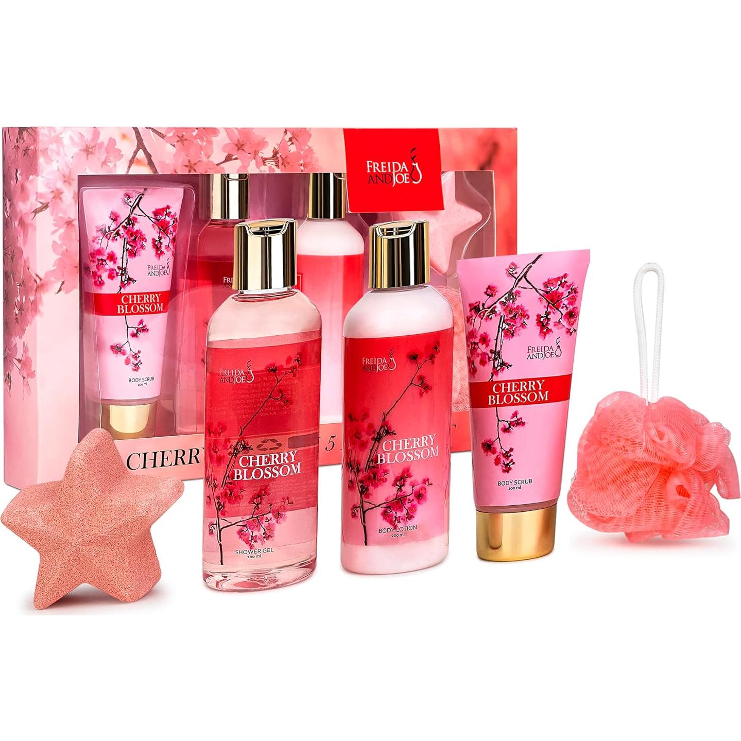 Cesta de Regalo Spa Freida y Joe - 5 Piezas Flor de Cerezo