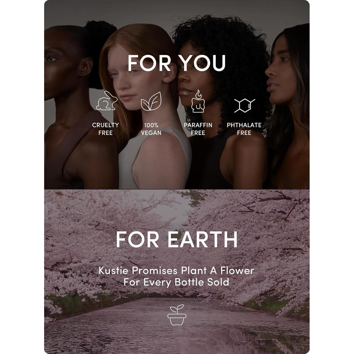 Gel de Ducha Kustie Flor de Cerezo 380 ml - Vegano y Antioxidante