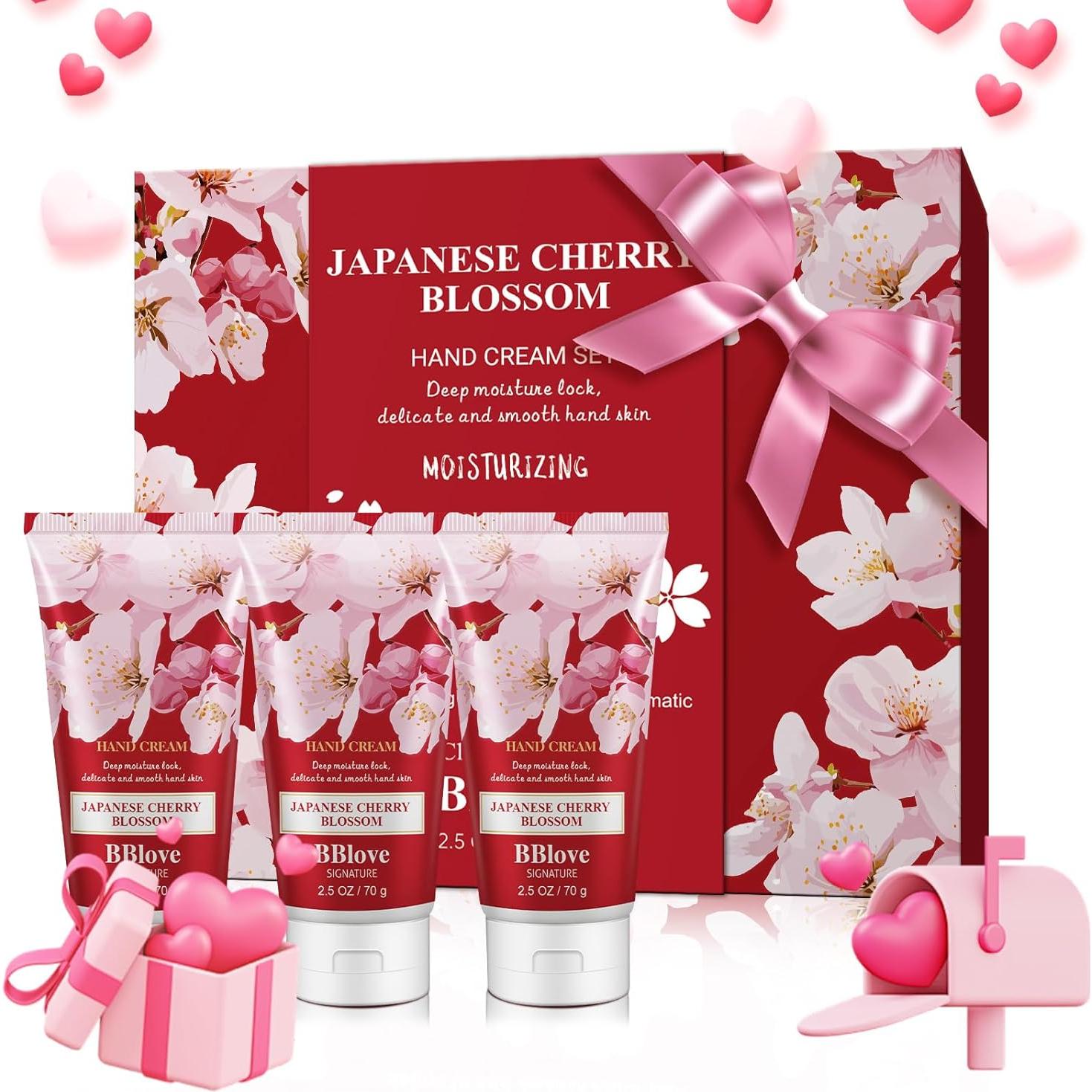 Set de Crema para Manos y Cuerpo Loción Hidratante 3PCS Flor de Cerezo