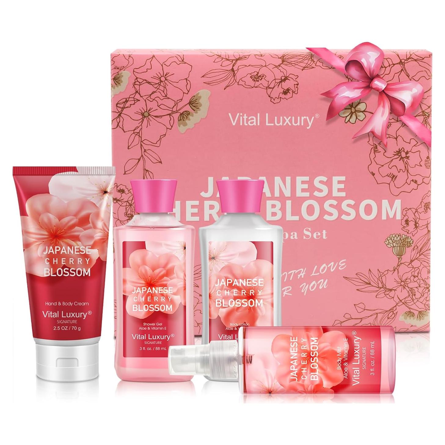 Set de Cuidado Corporal PP Beauty - 4 Piezas Viaje Flor de Cerezo