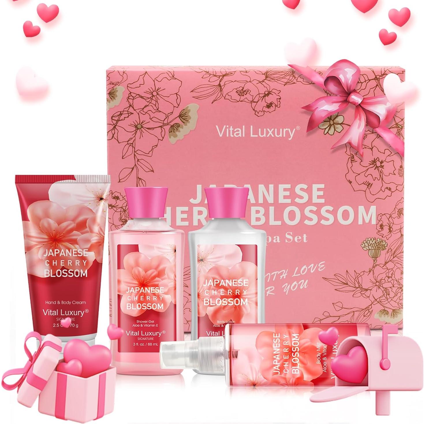 Set de Cuidado Corporal PP Beauty - 4 Piezas Viaje Flor de Cerezo