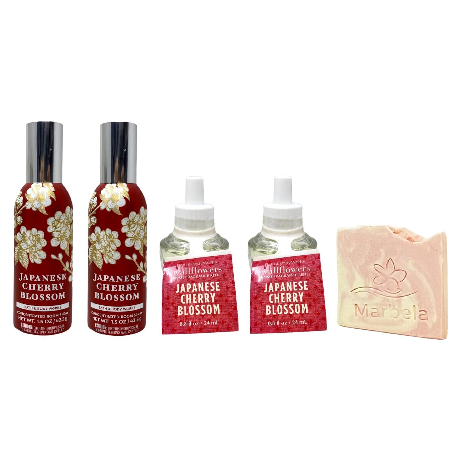 Paquete Flor de Cerezo Japonés Bath & Body Works - 2 Aerosoles y 2 Recargas