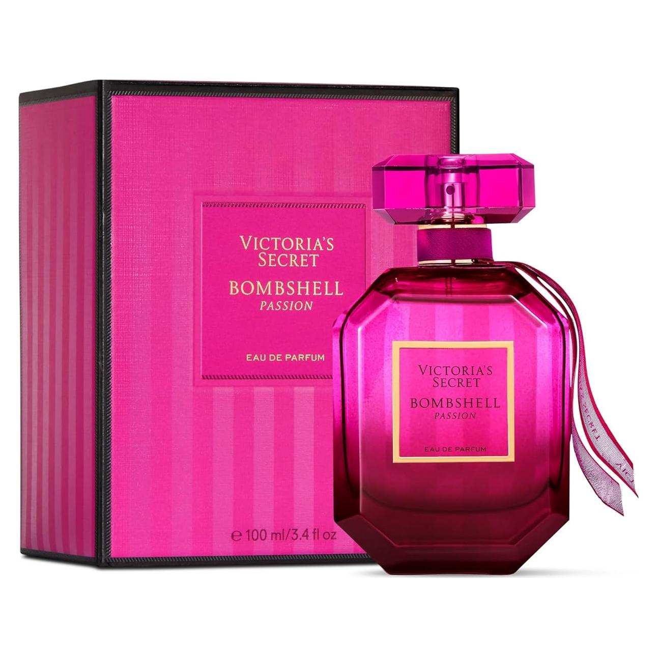 Victoria's Secret Bombshell Passion Eau de Parfum, Notes of Sparkling Cassis, Queen Peony & Fuchsia Rose, Perfumes for Women (3.4 oz)