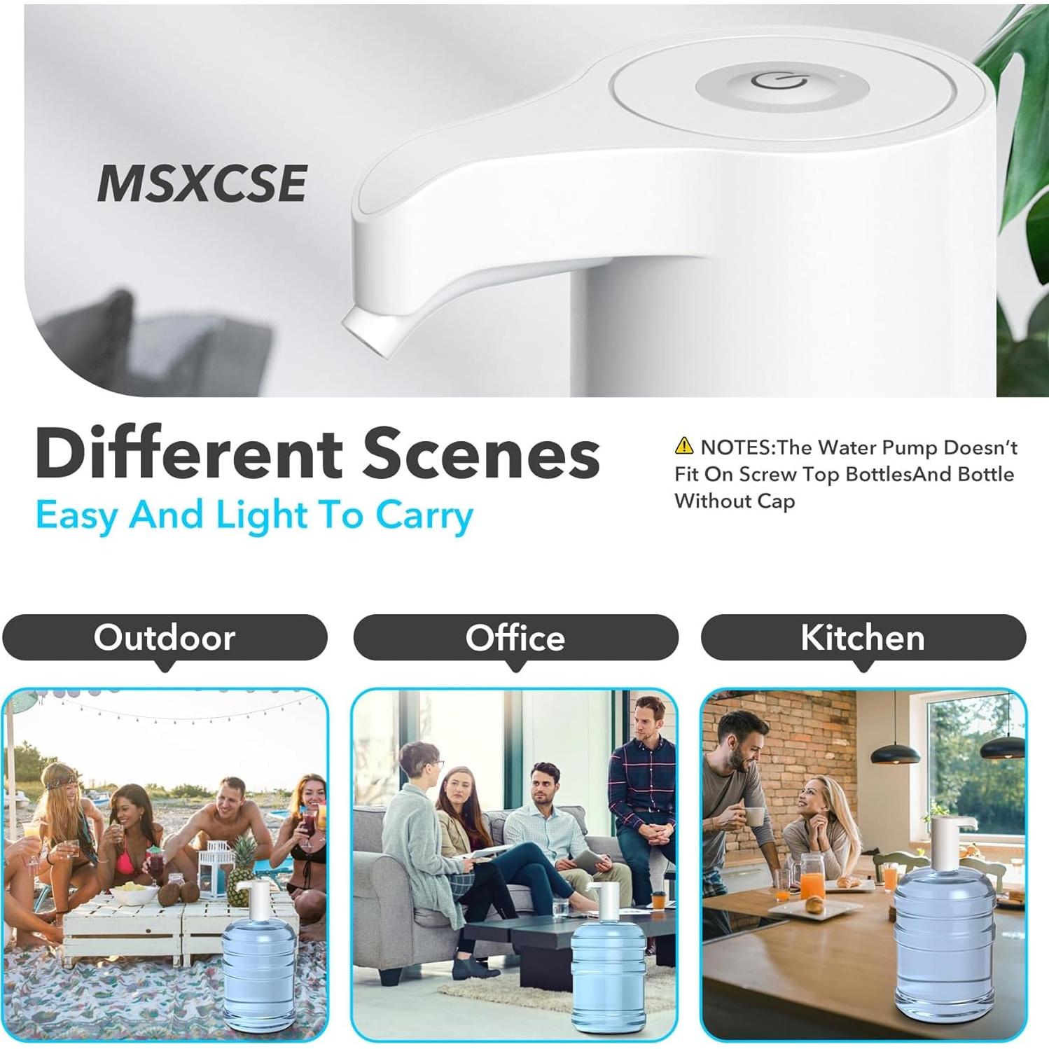 Bomba Eléctrica Msxcse para Botellas de Agua 5 Galones USB