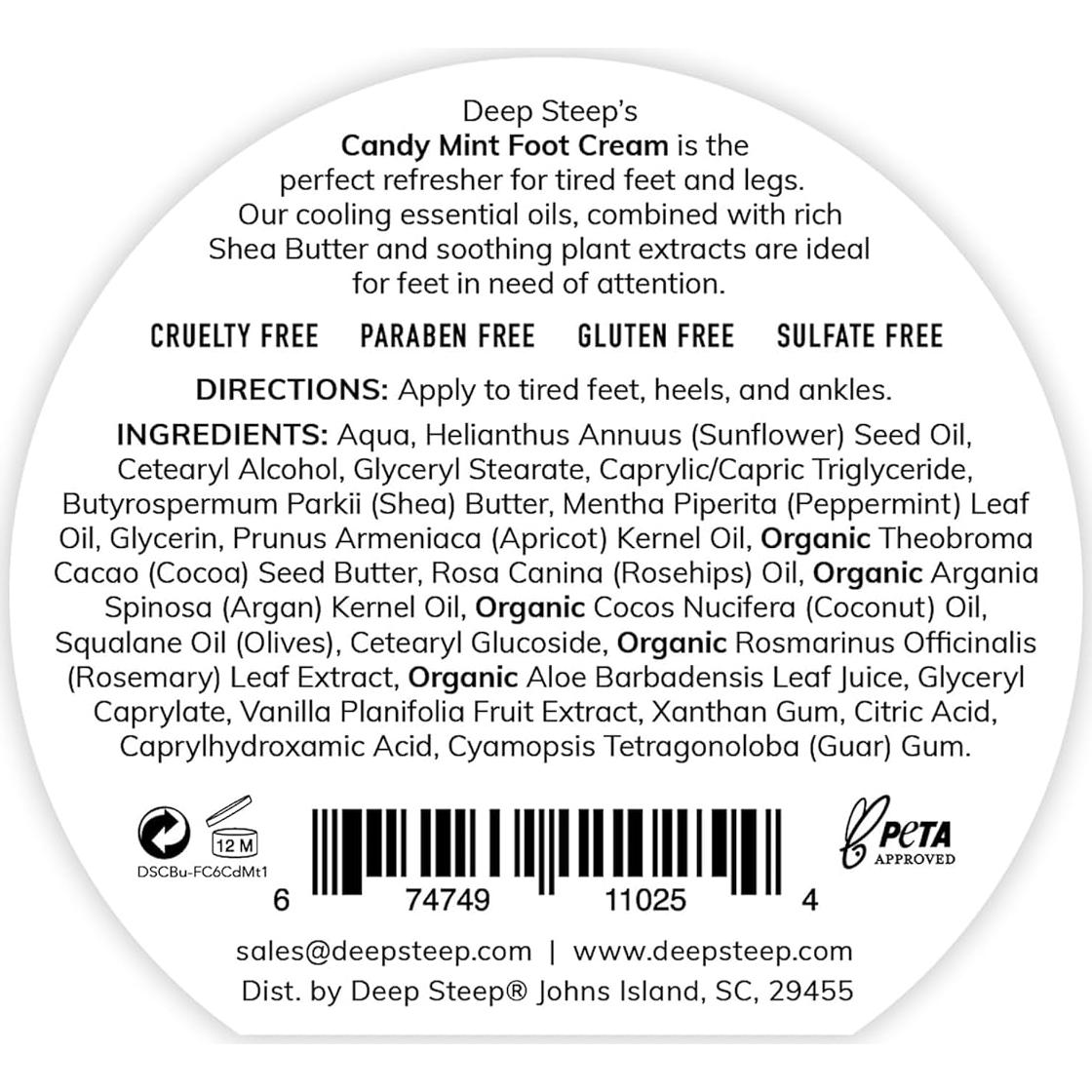 Crema para Pies de Menta Dulce Deep Steep 170g