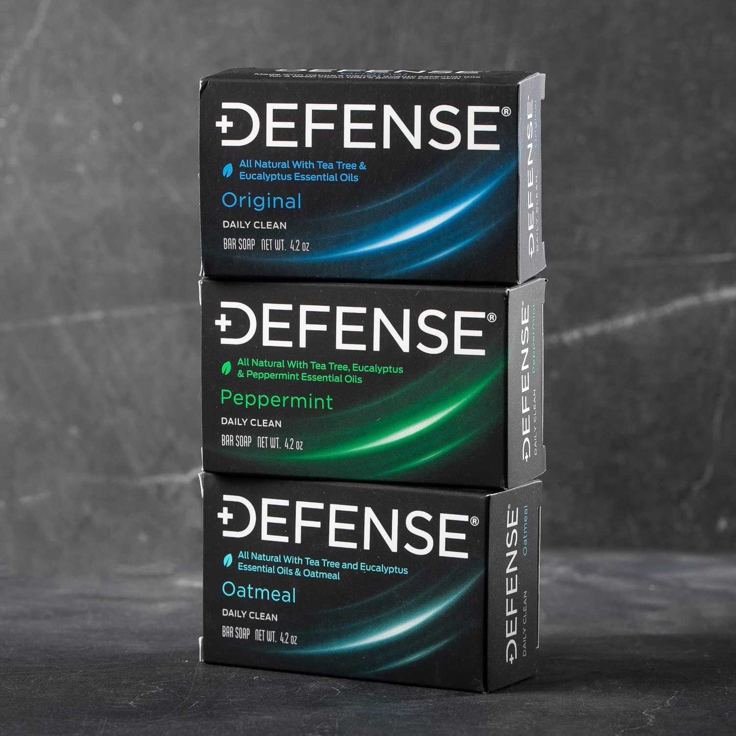 Jabón Natural Defense Soap Set 3 Variedades - Original, Menta, Avena